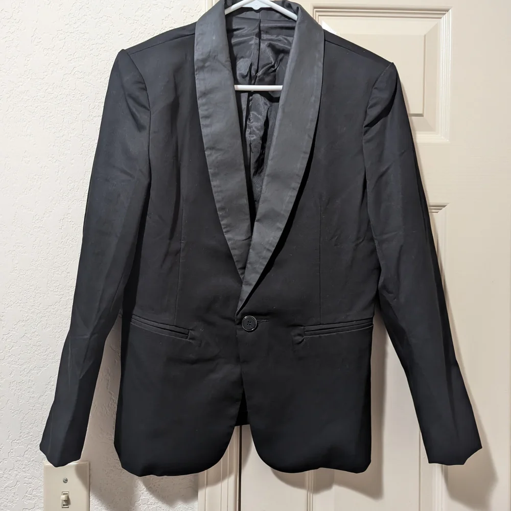 Topman Men's Black Blazer Skinny Fit Tux Tuxedo